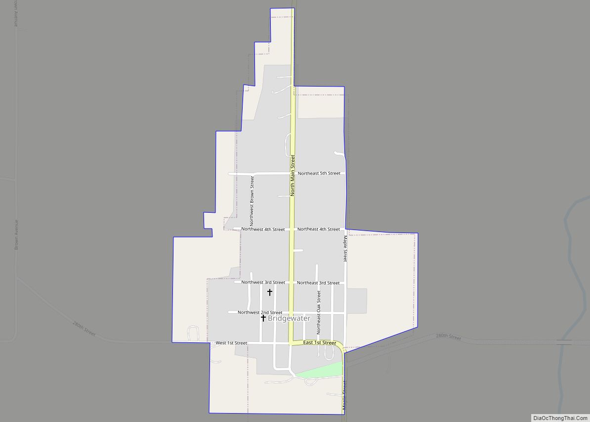 Map of Bridgewater city, Iowa