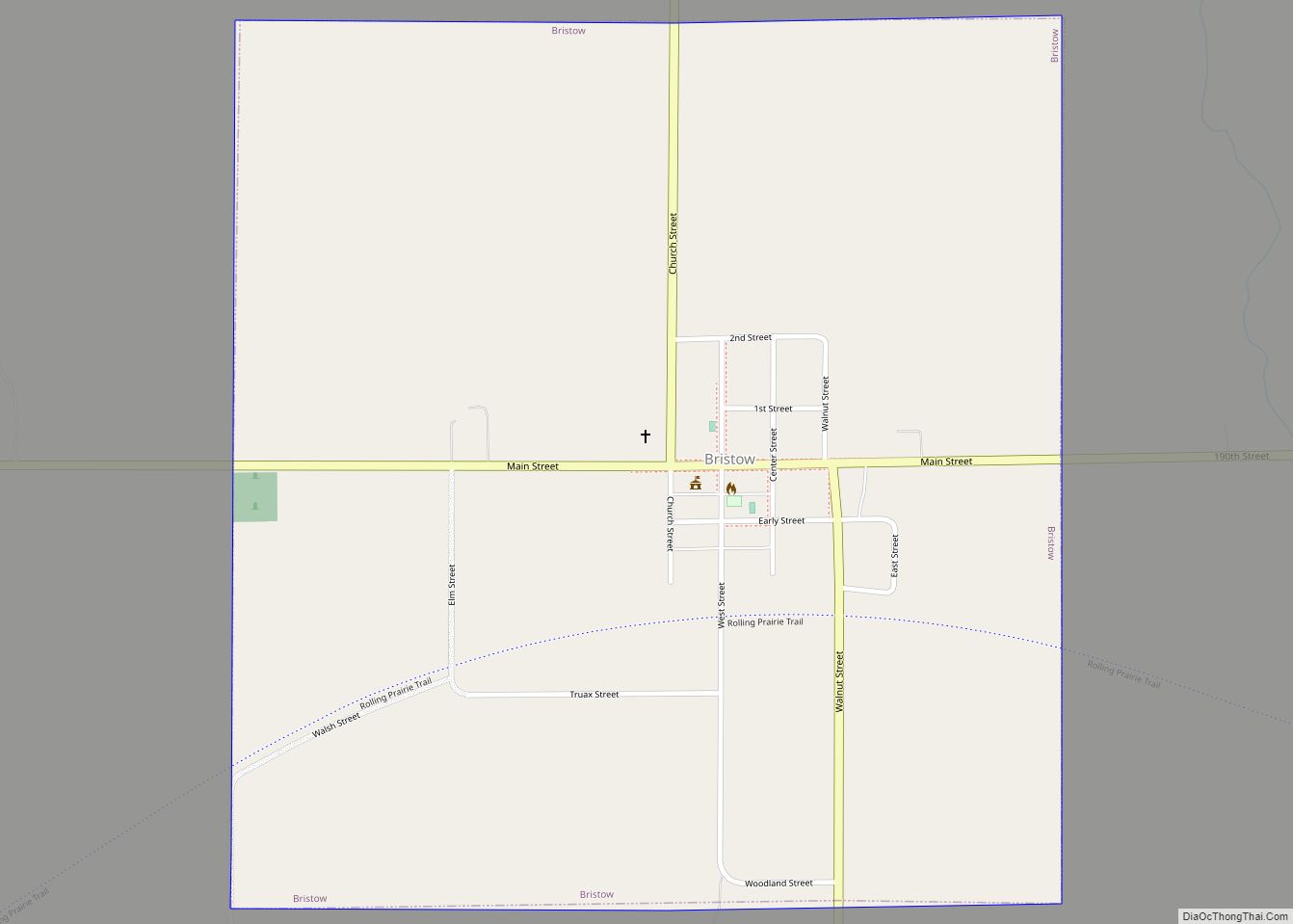 Map of Bristow city, Iowa