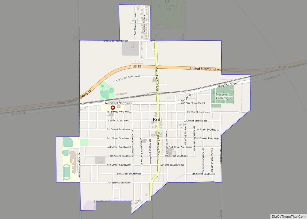 Map of Britt city