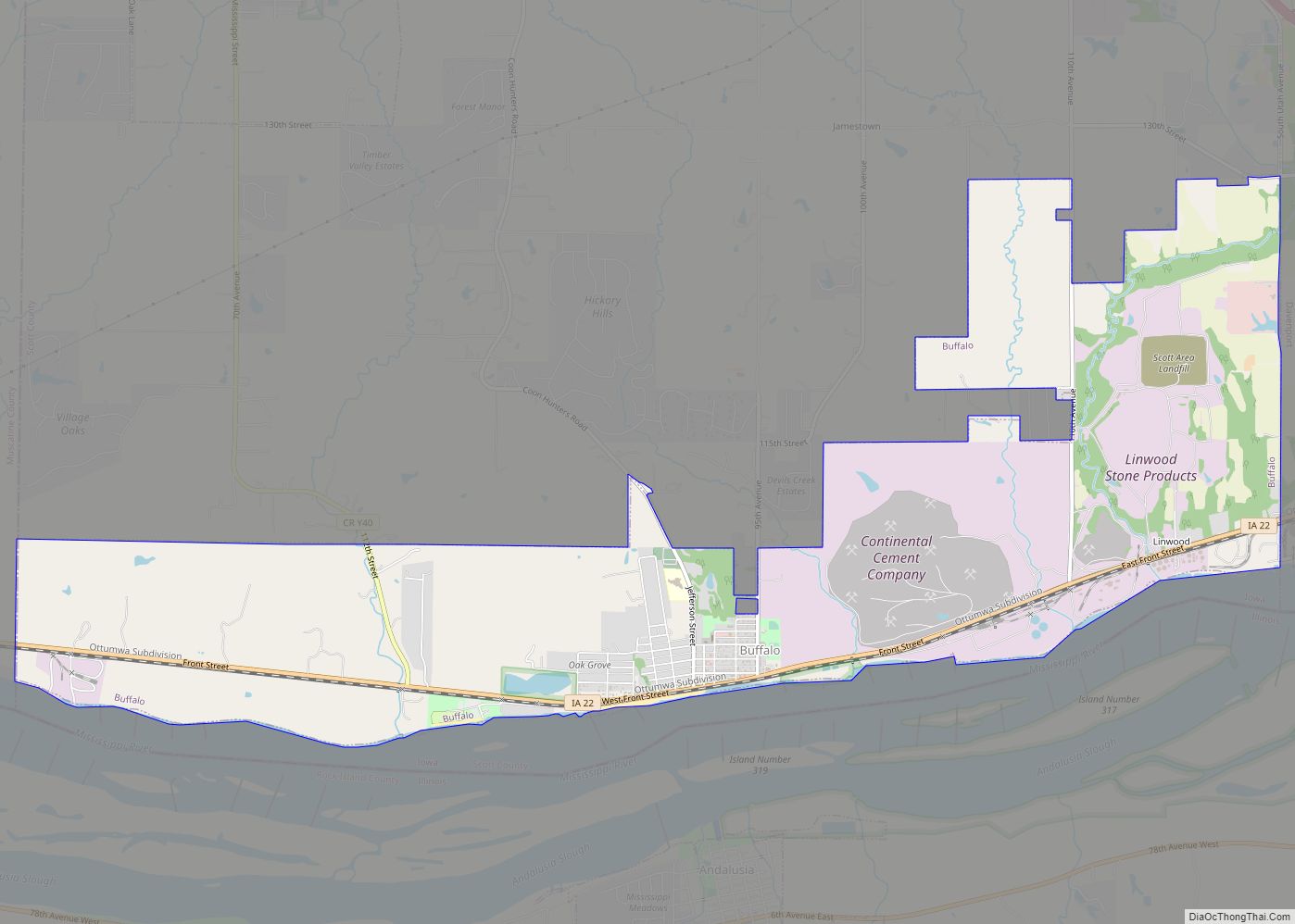 Map of Buffalo city, Iowa