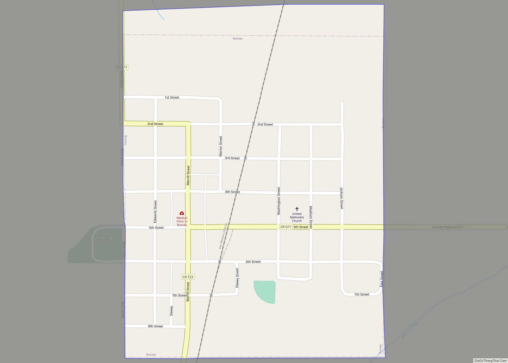 Map of Bussey city