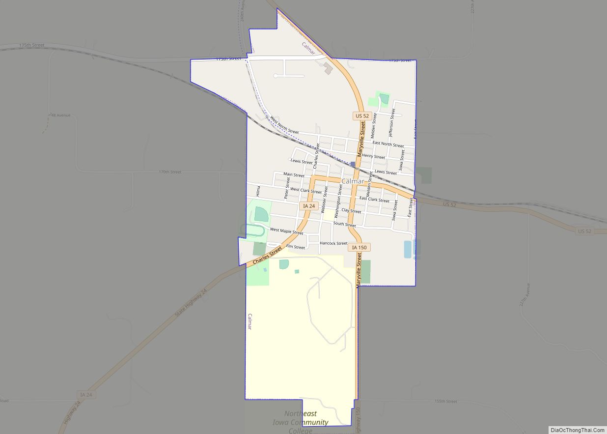 Map of Calmar city