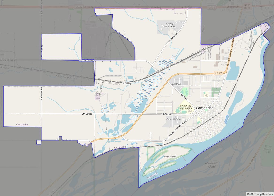 Map of Camanche city