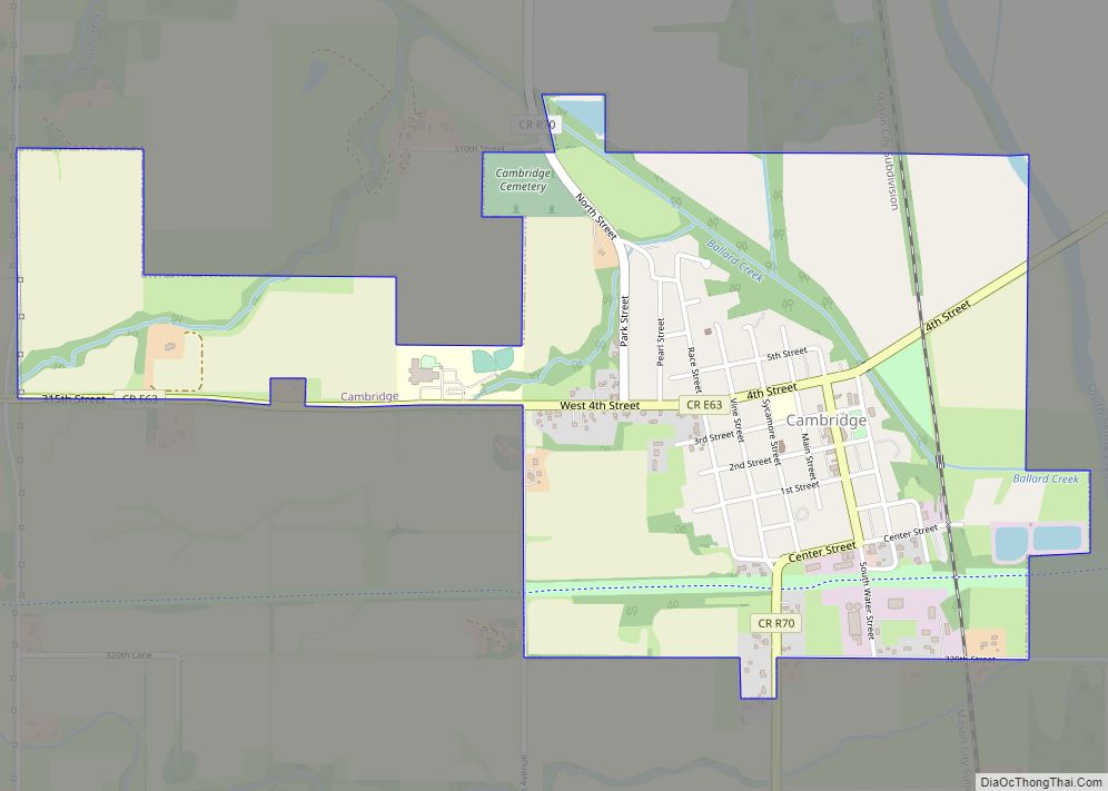 Map of Cambridge city, Iowa