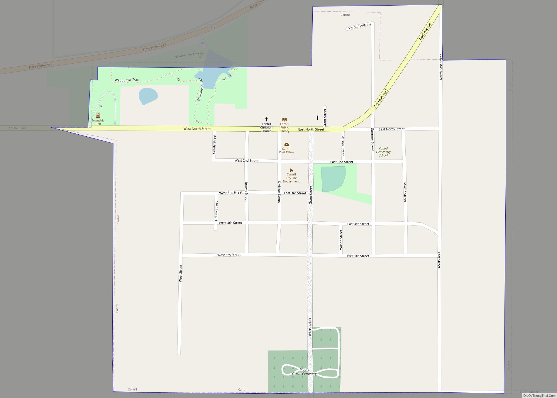 Map of Cantril city