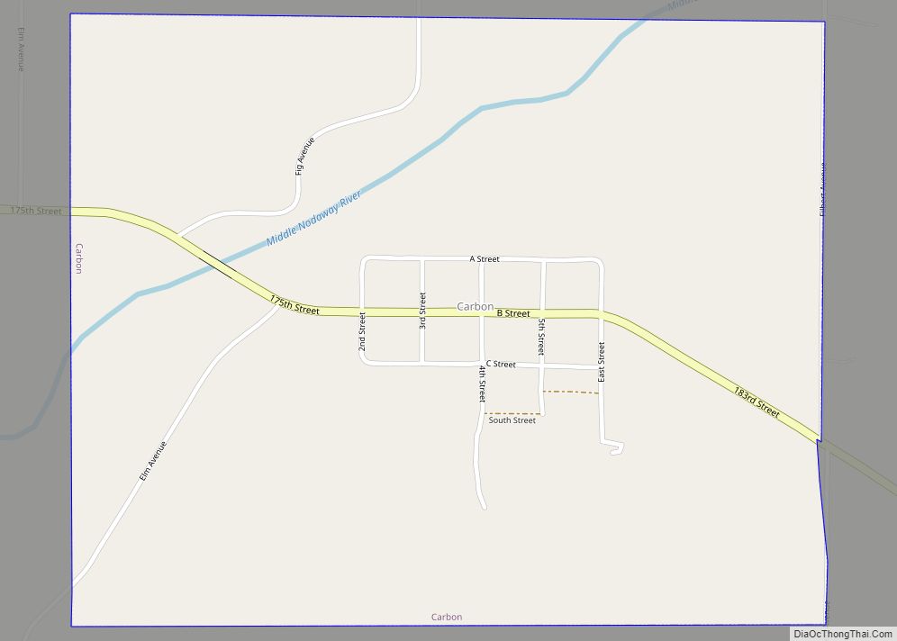 Map of Carbon city, Iowa