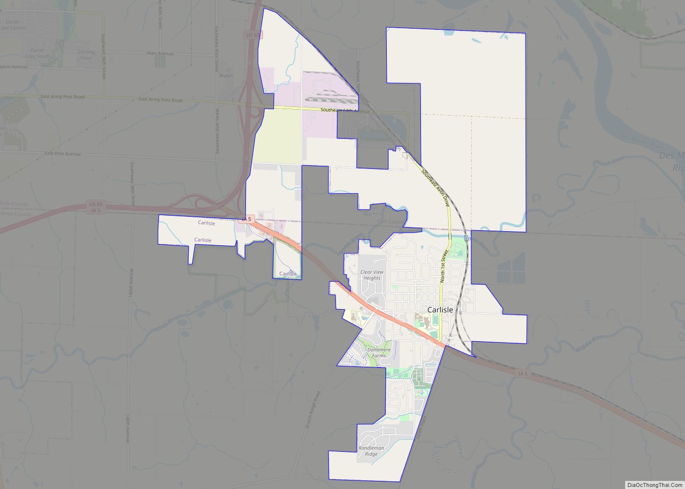 Map of Carlisle city, Iowa