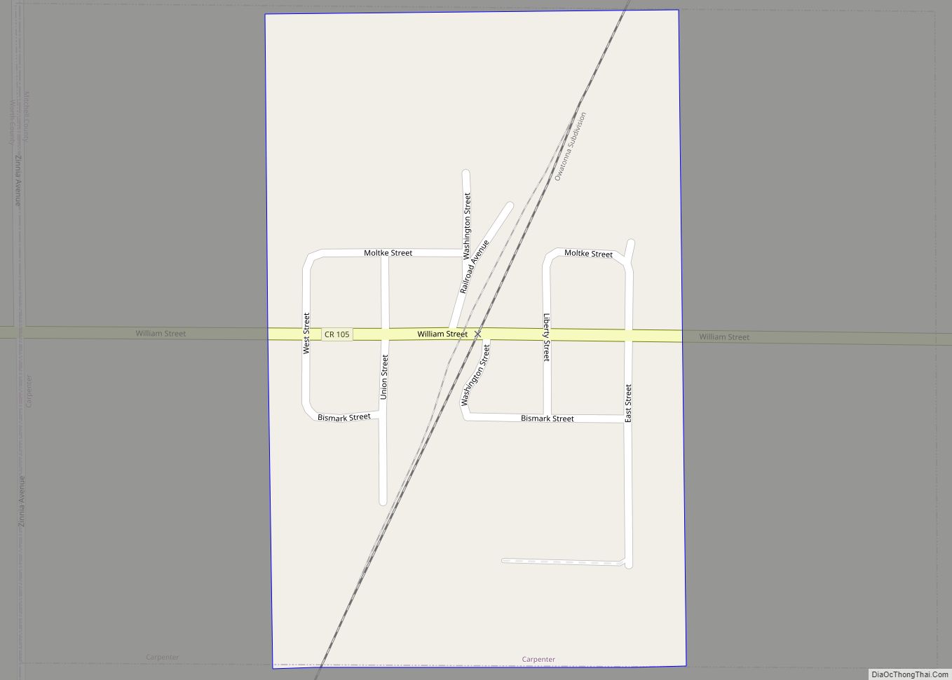 Map of Carpenter city, Iowa