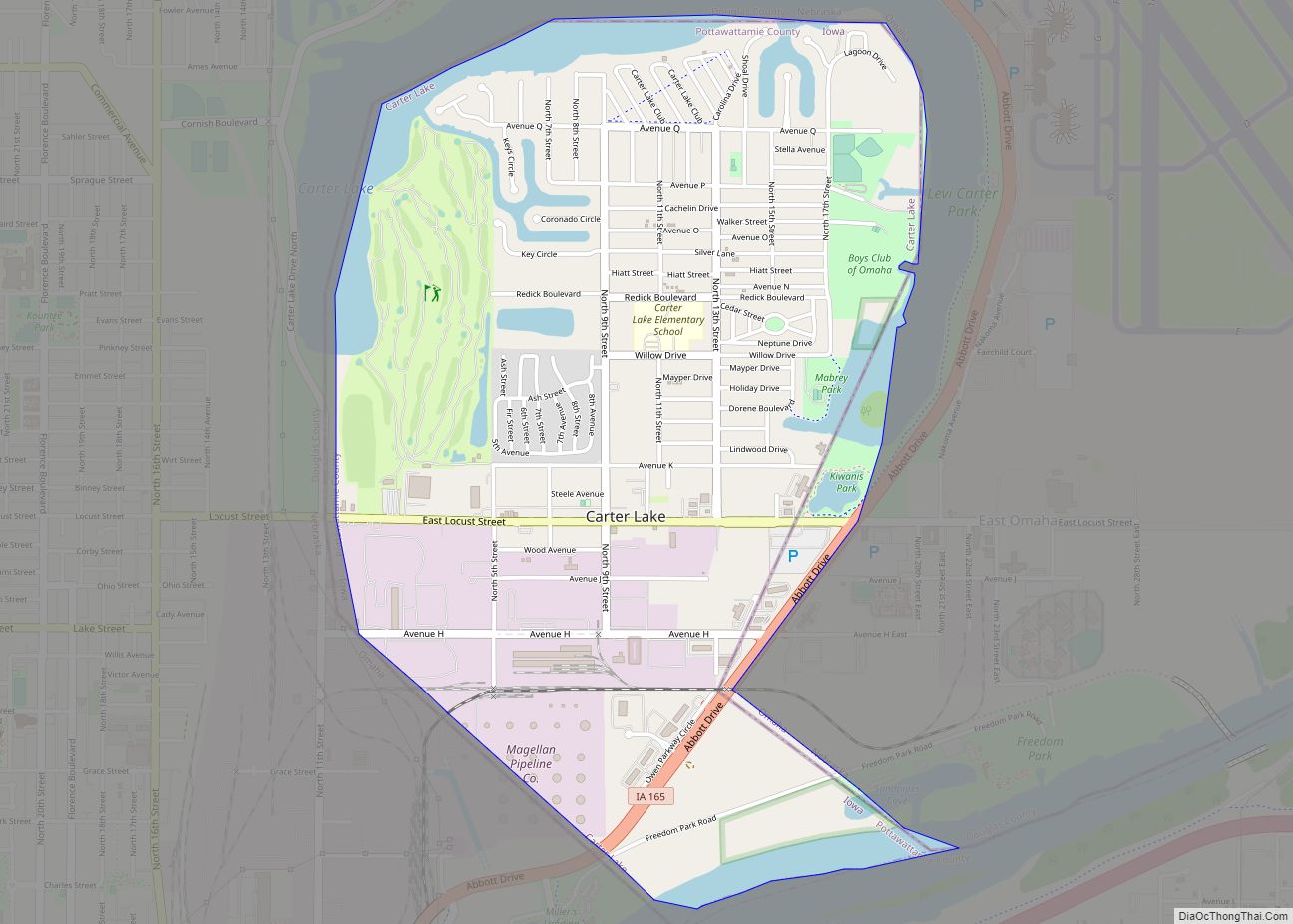 Map of Carter Lake city