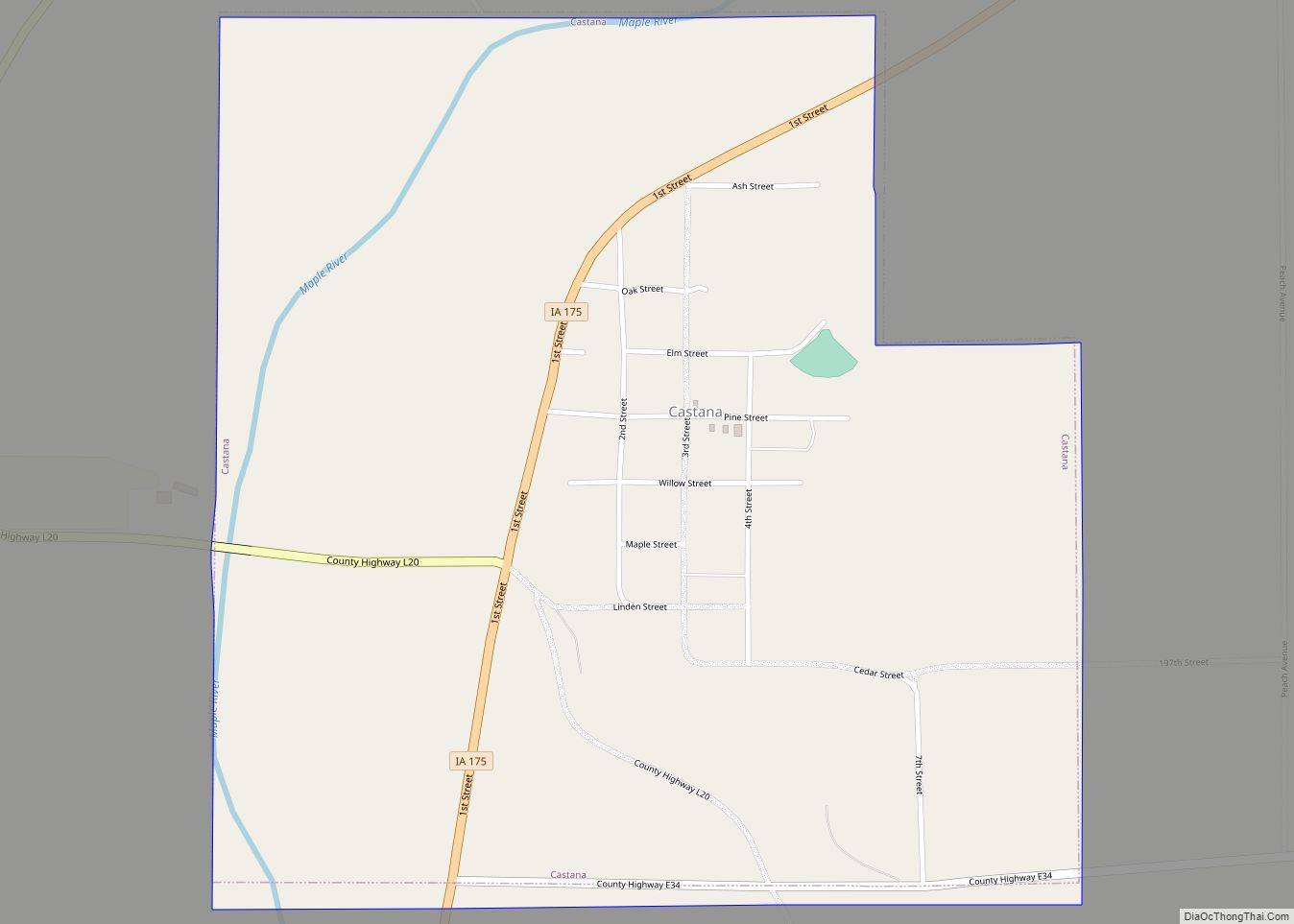 Map of Castana city