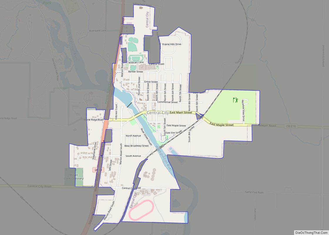 Map of Central City, Iowa