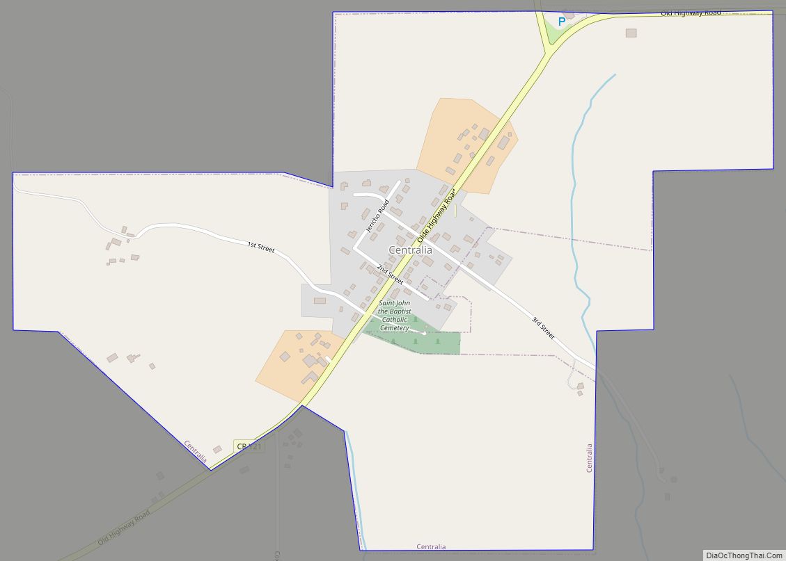 Map of Centralia city, Iowa