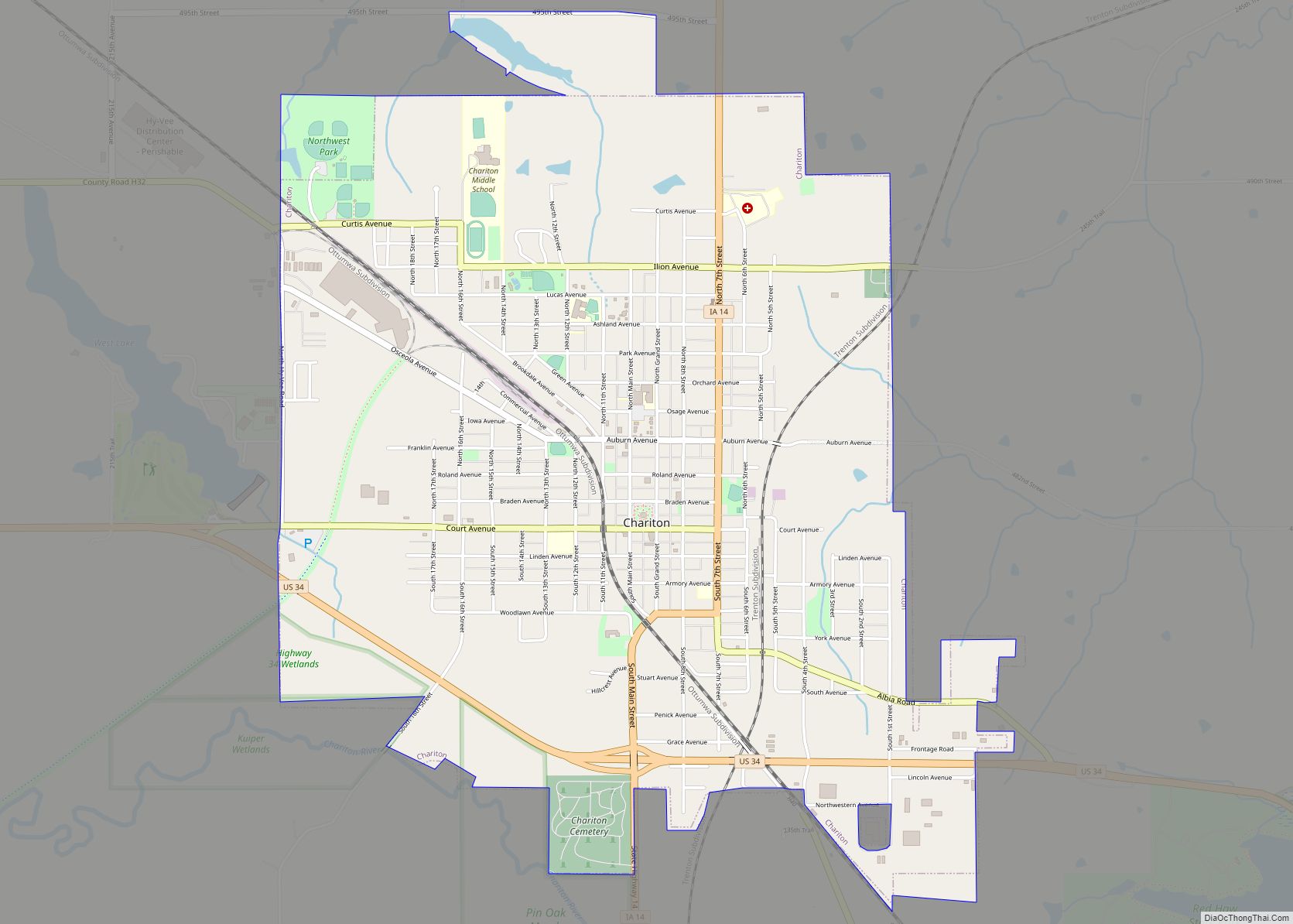 Map of Chariton city