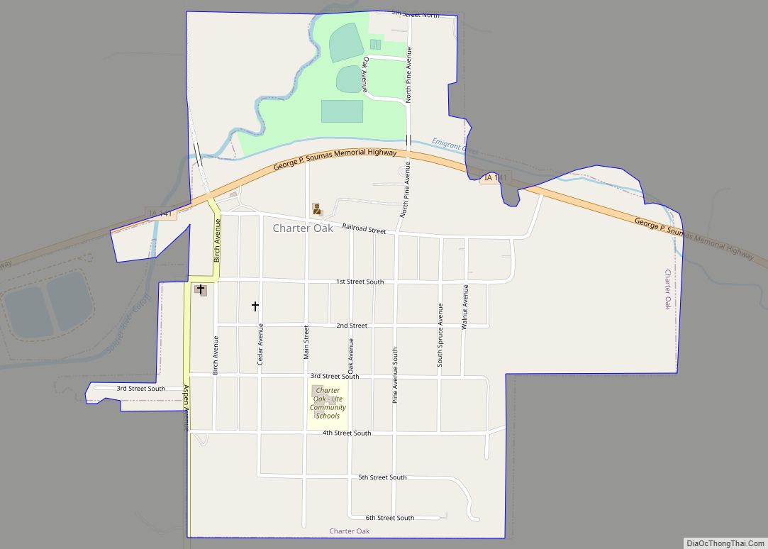 Map of Charter Oak city, Iowa