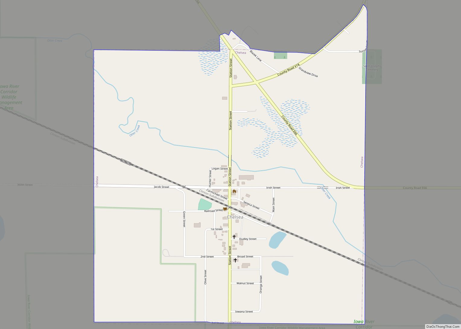Map of Chelsea city, Iowa