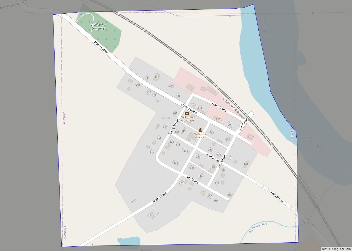 Map of Chillicothe city, Iowa