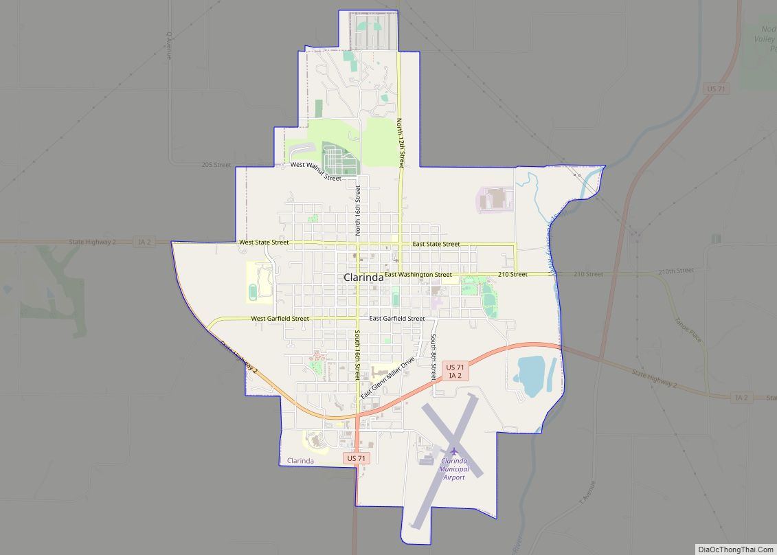 Map of Clarinda city