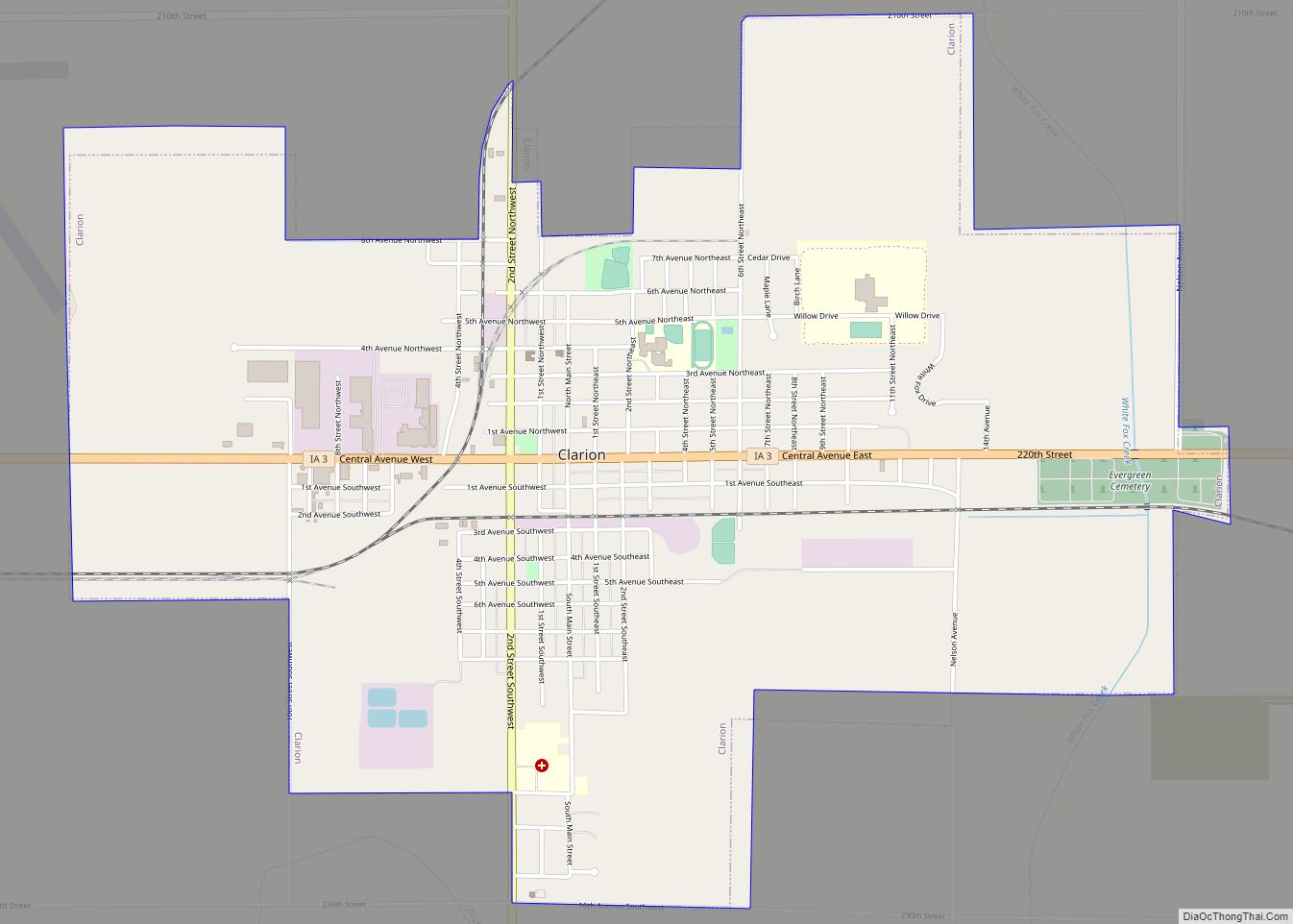 Map of Clarion city, Iowa