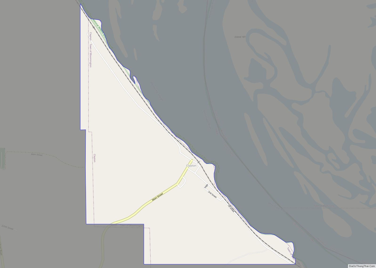 Map of Clayton city, Iowa