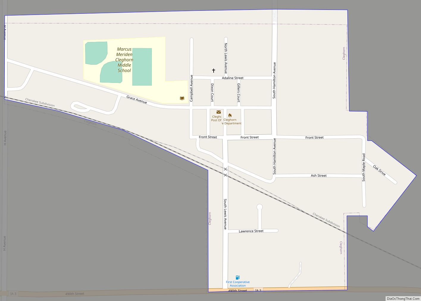 Map of Cleghorn city