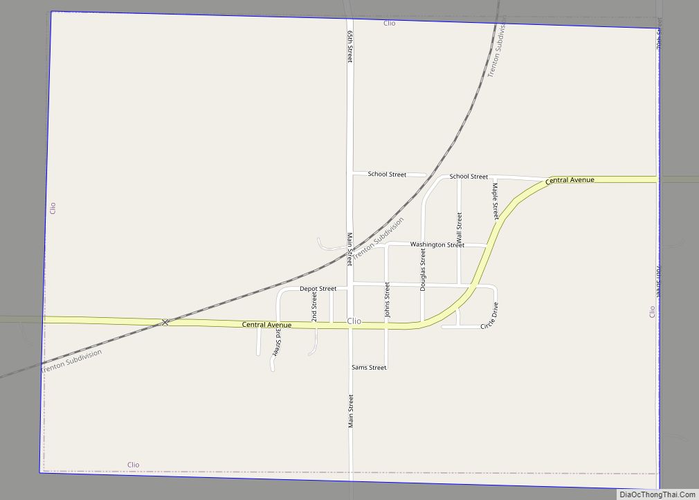 Map of Clio city, Iowa