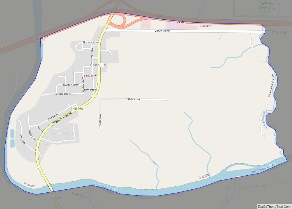 Map of Coalville CDP, Iowa