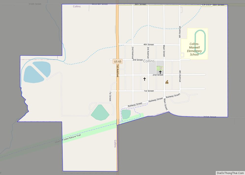 Map of Collins city, Iowa