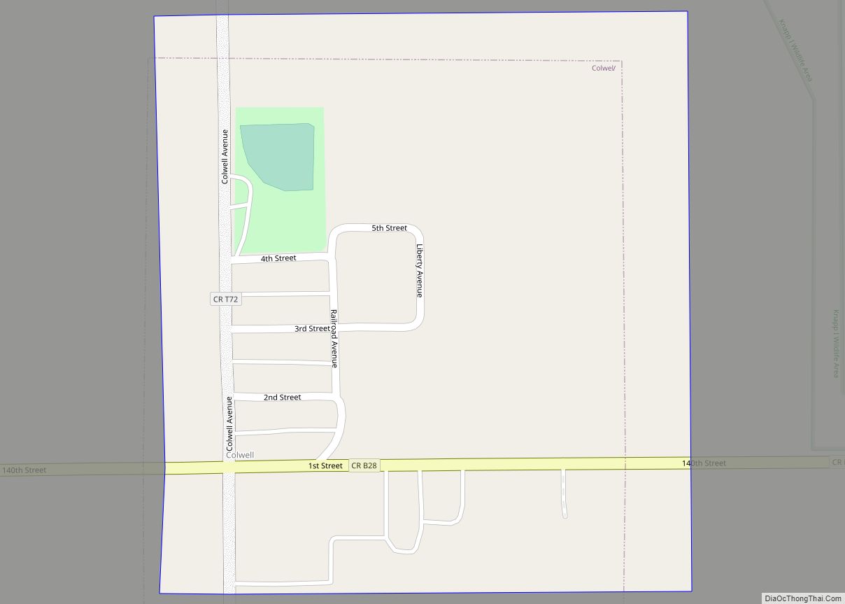 Map of Colwell city