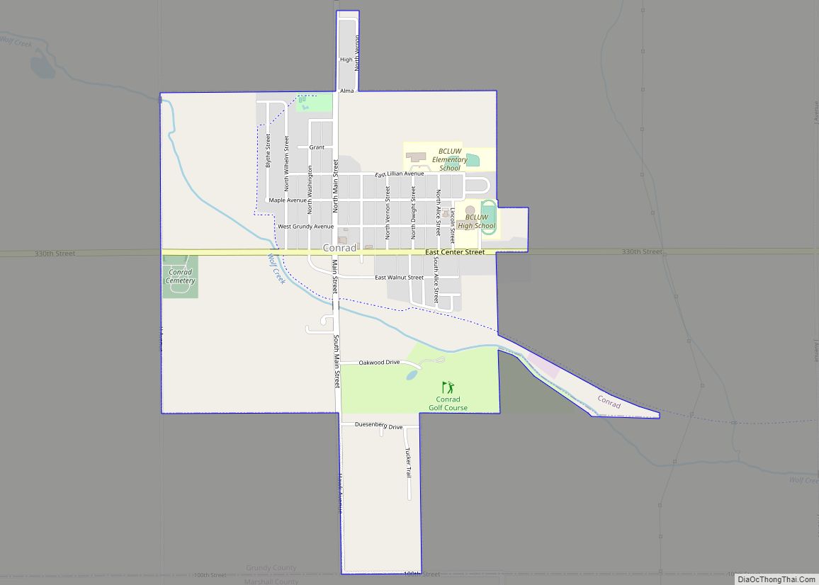 Map of Conrad city, Iowa