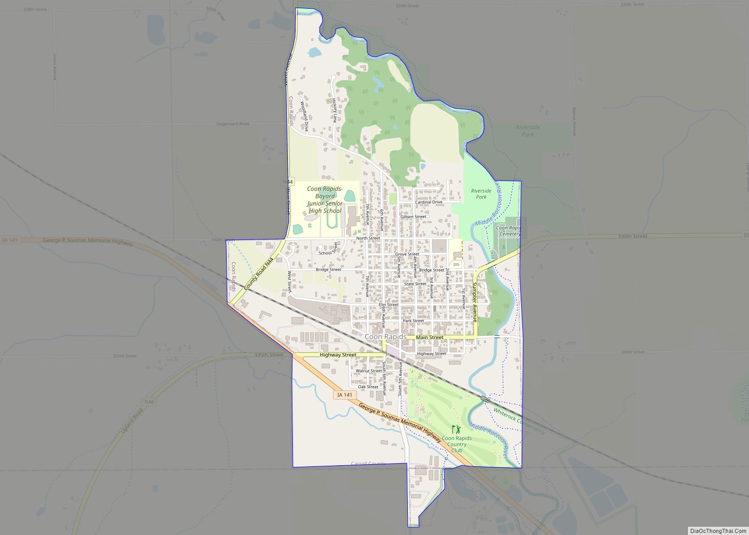 Map of Coon Rapids city, Iowa