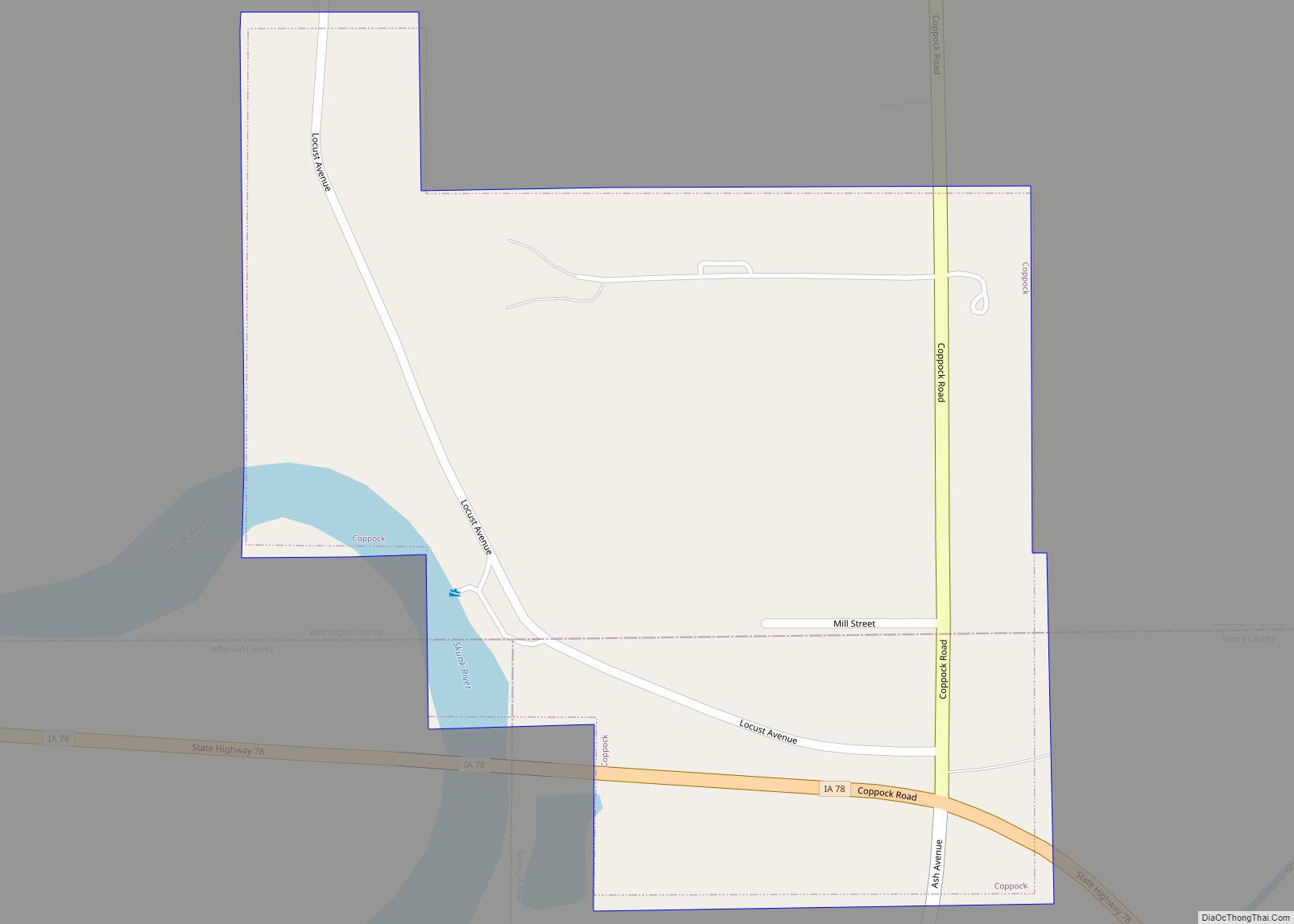 Map of Coppock city