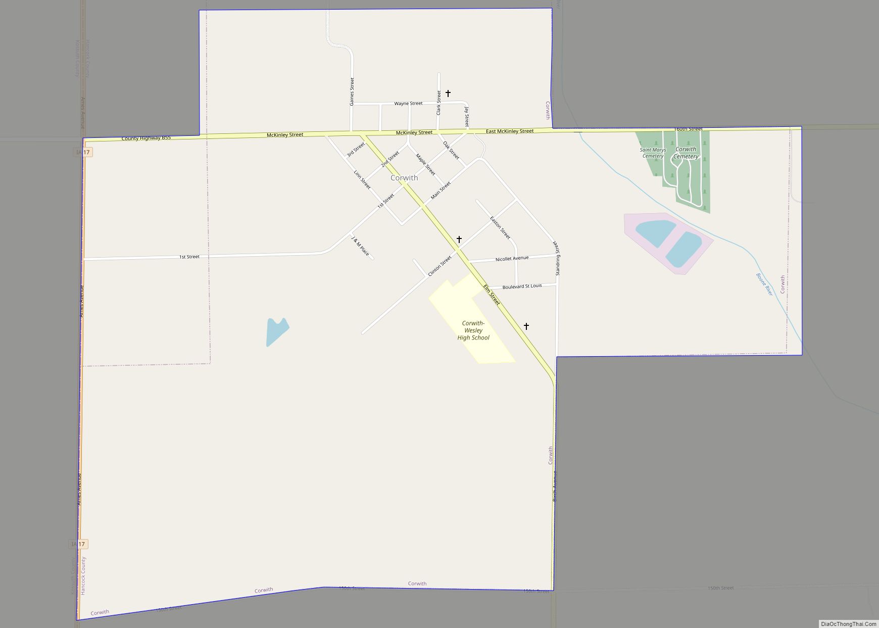 Map of Corwith city