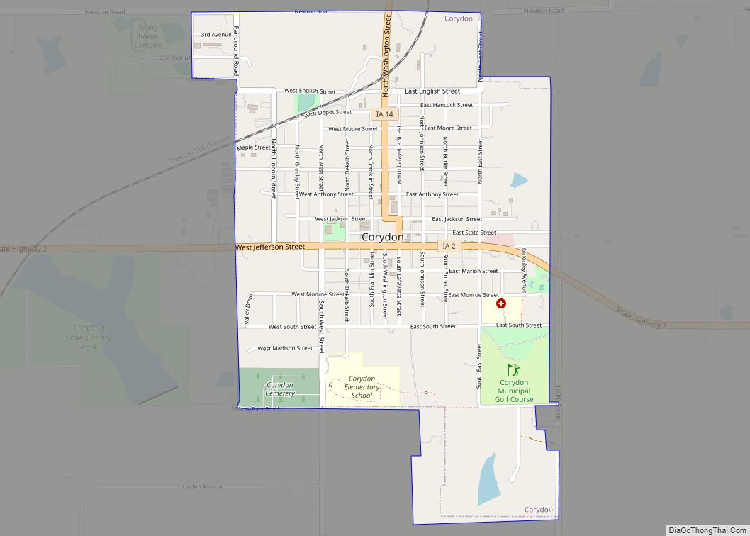 Map of Corydon city, Iowa