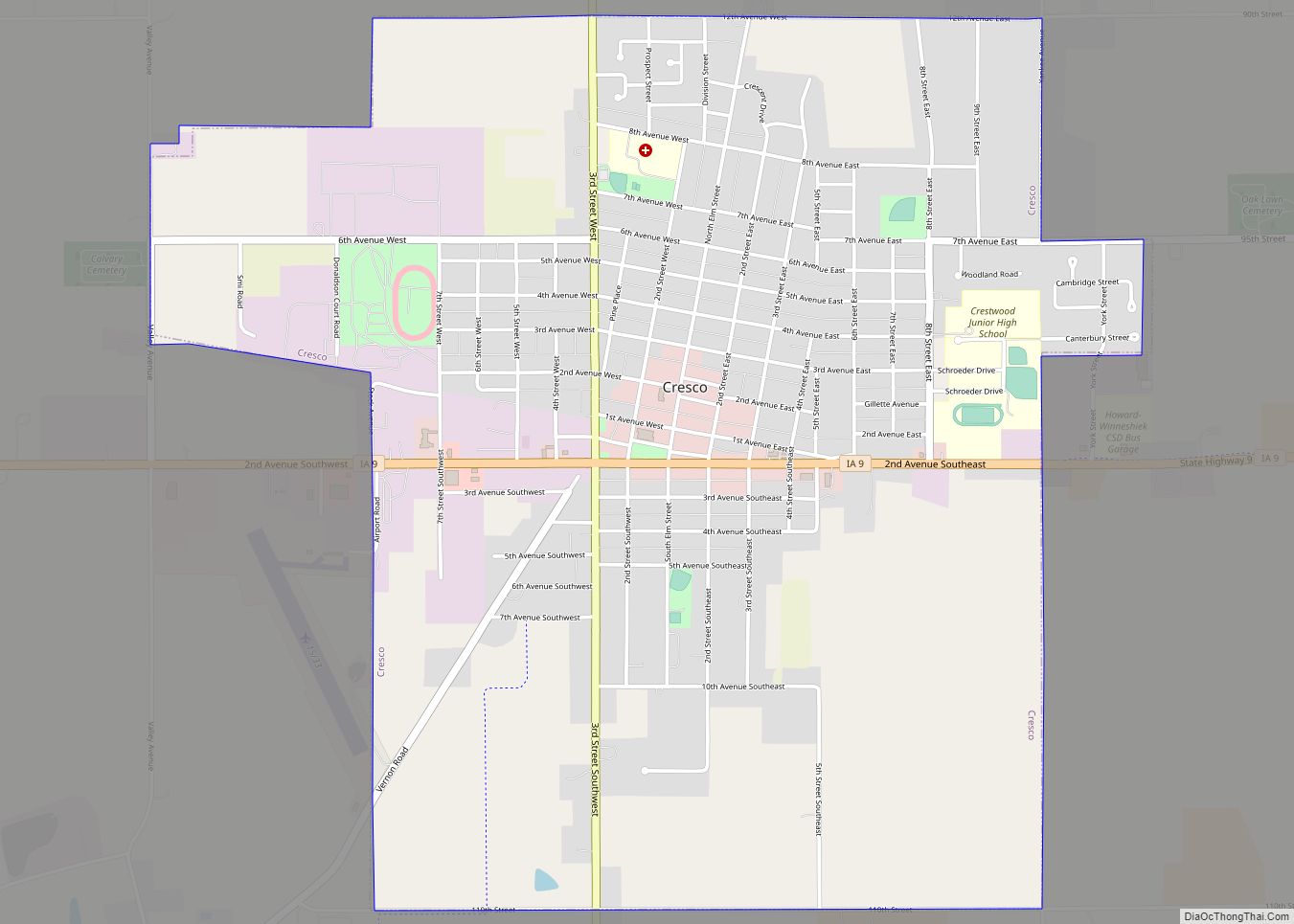 Map of Cresco city