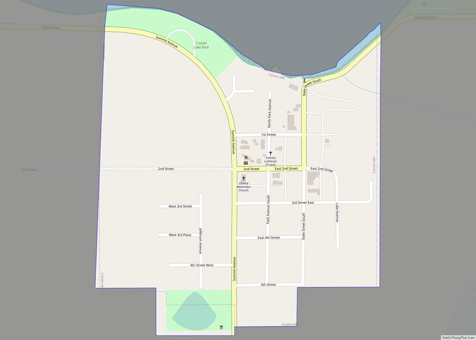 Map of Crystal Lake city, Iowa