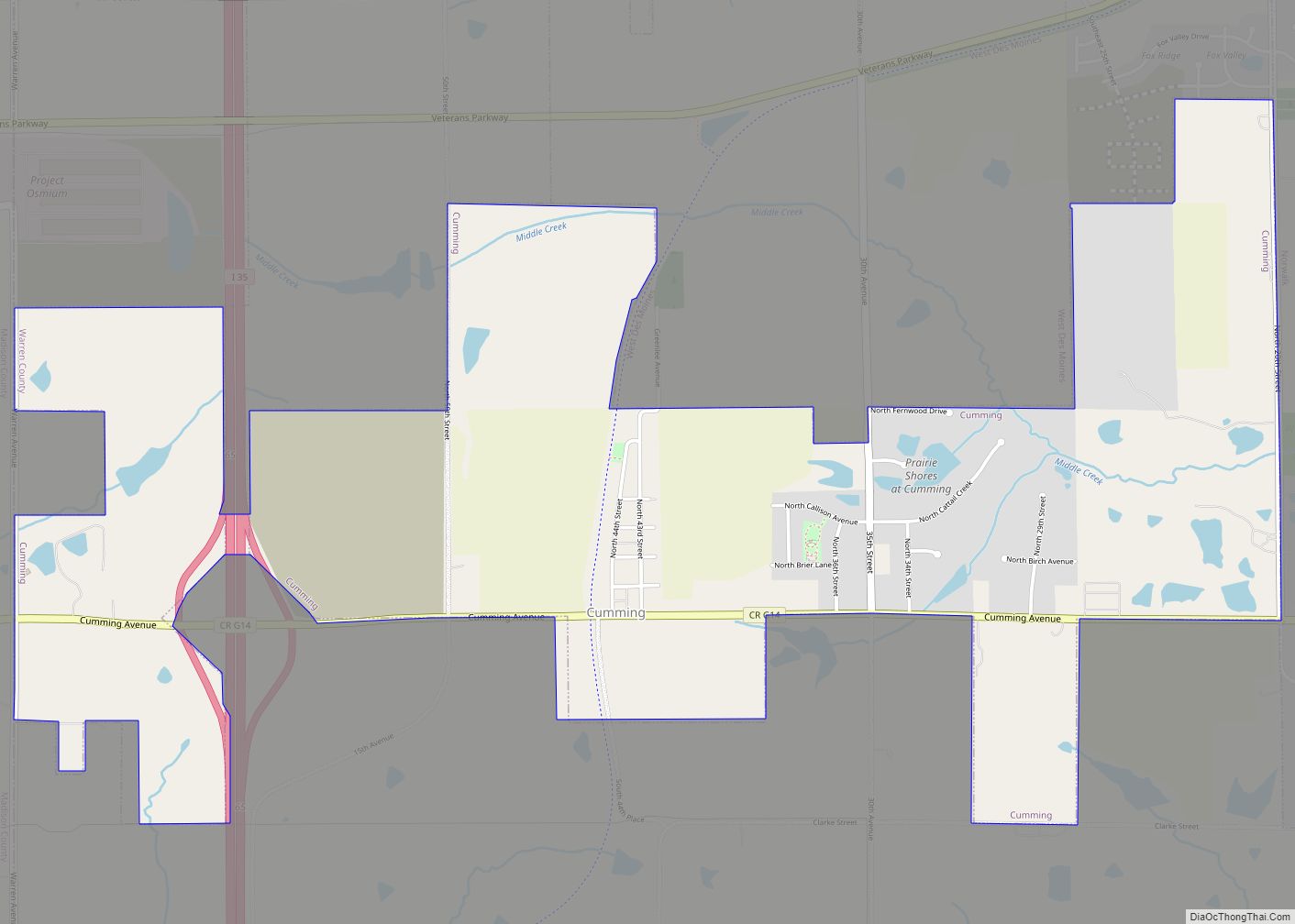 Map of Cumming city, Iowa