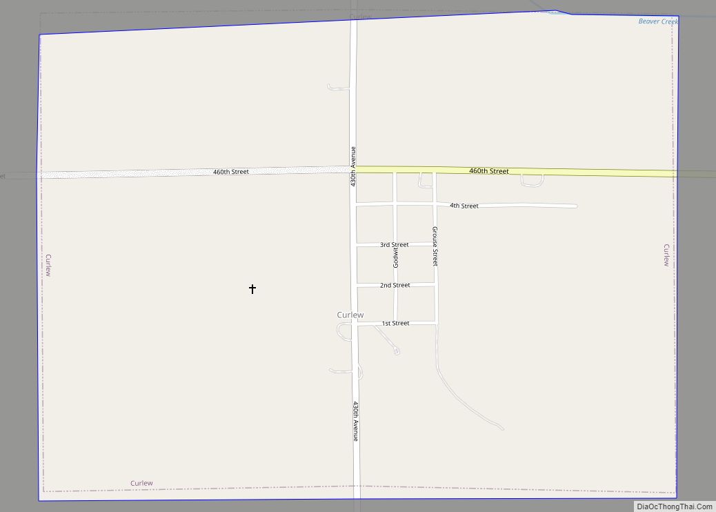 Map of Curlew city, Iowa