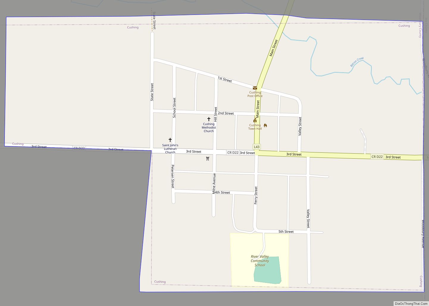 Map of Cushing city, Iowa