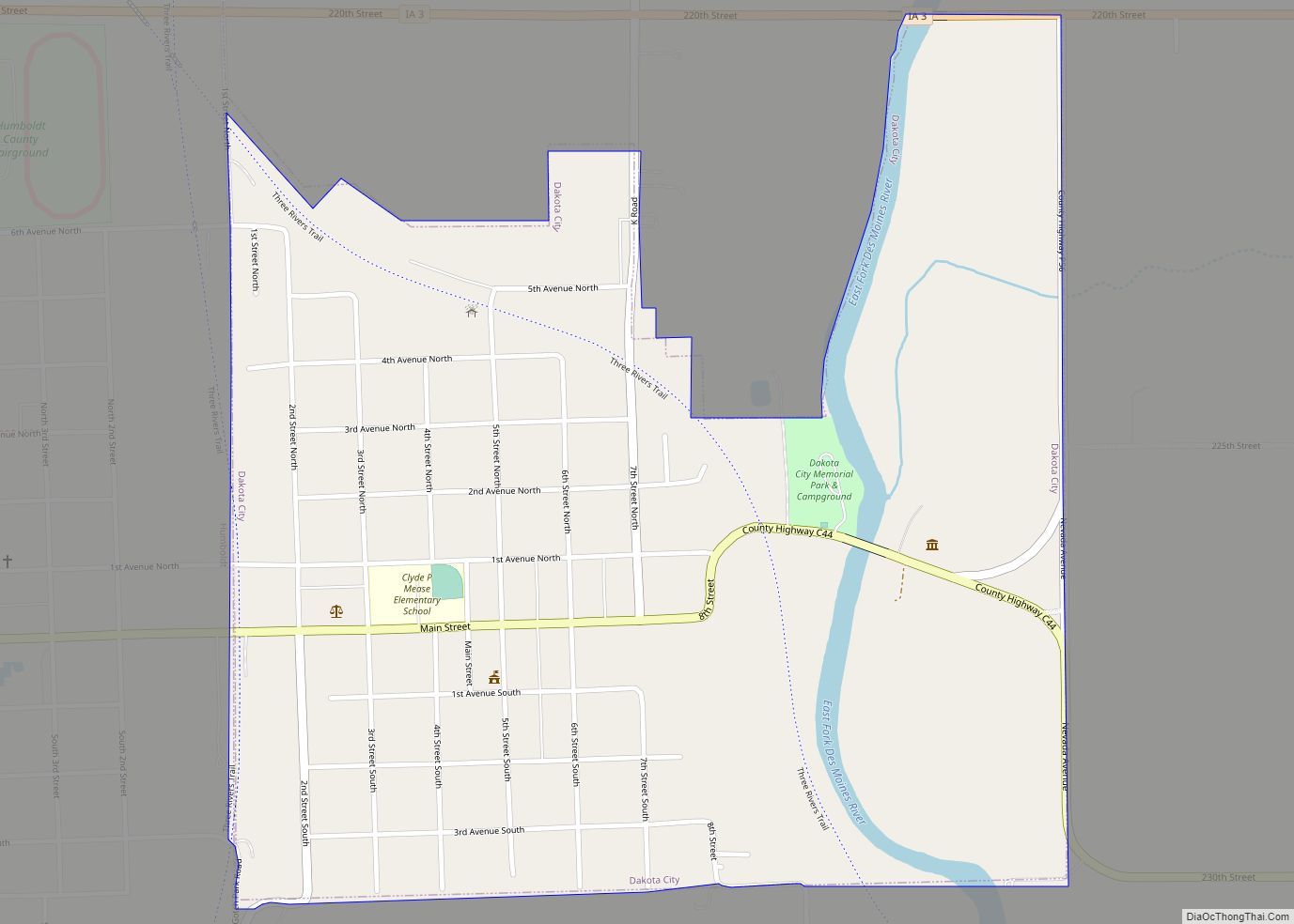 Map of Dakota City, Iowa