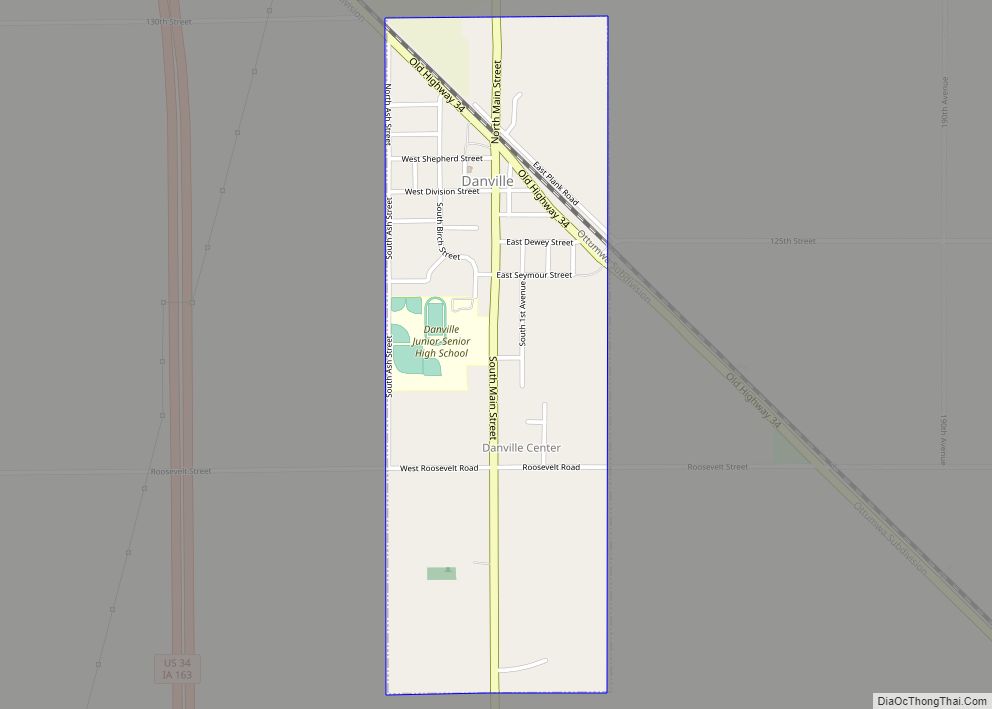 Map of Danville city, Iowa