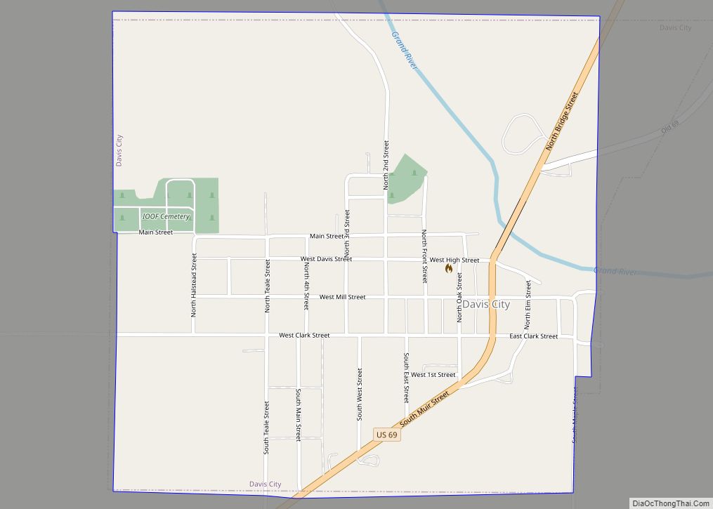 Map of Davis City