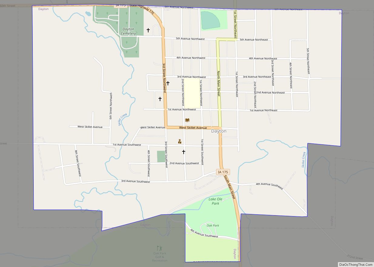 Map of Dayton city, Iowa