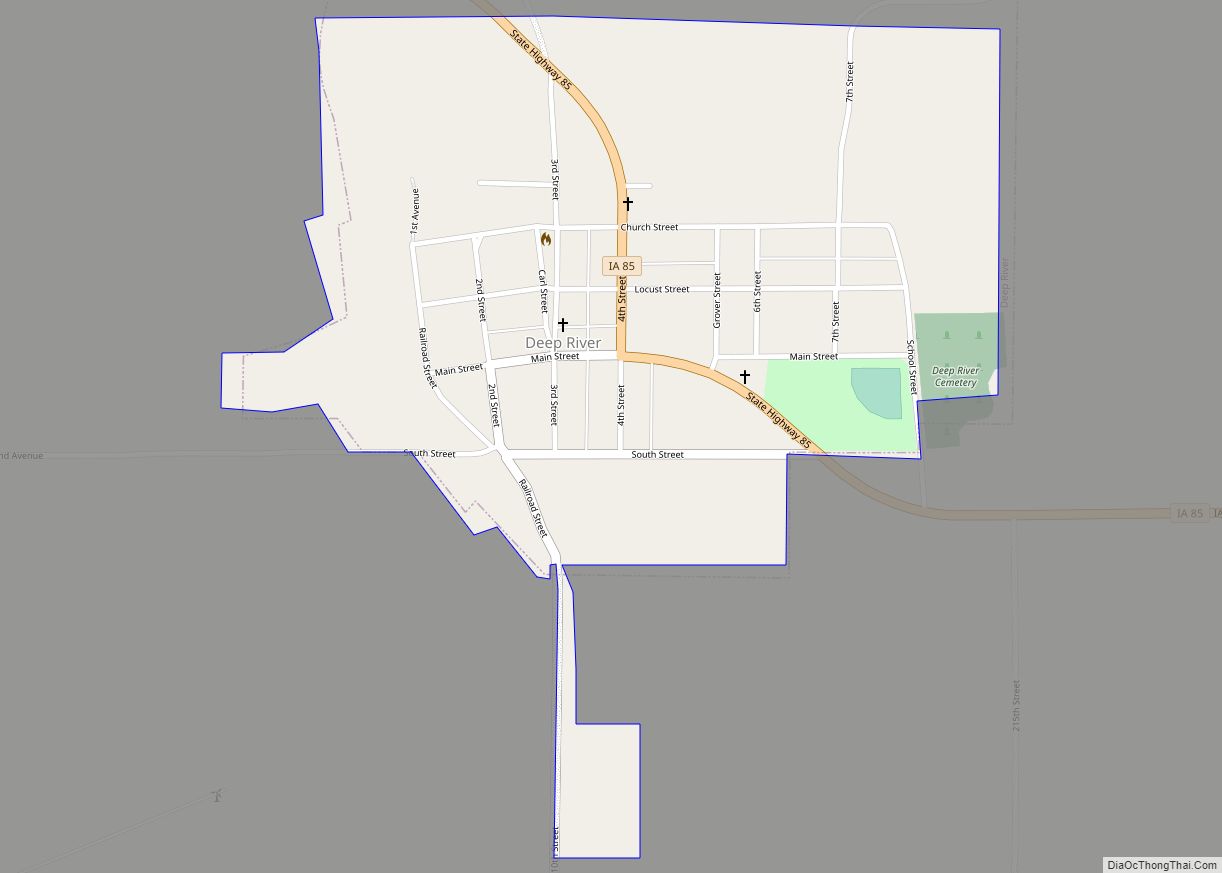 Map of Deep River city, Iowa