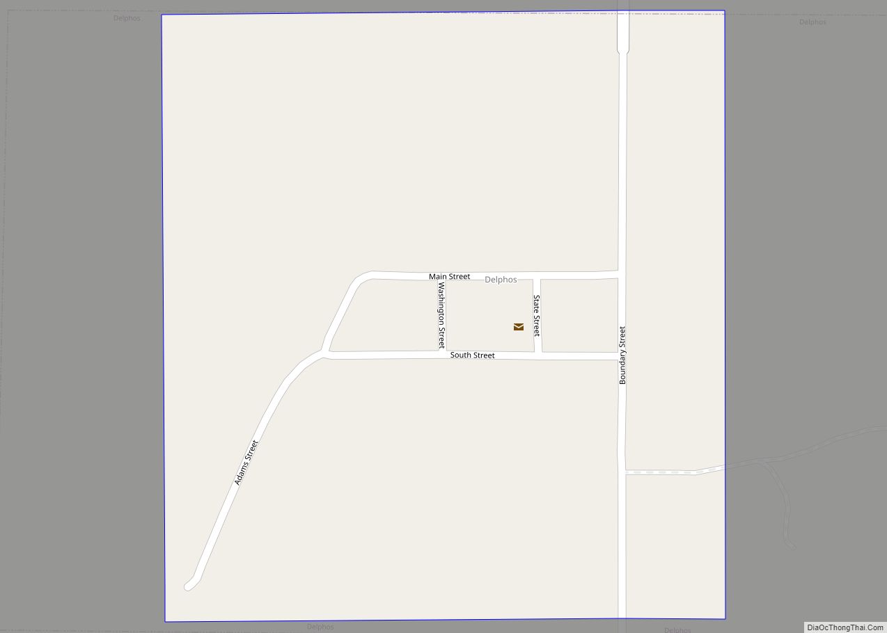 Map of Delphos city, Iowa