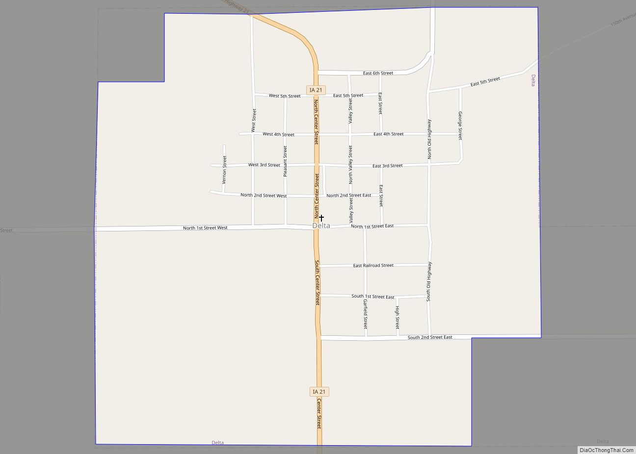 Map of Delta city, Iowa