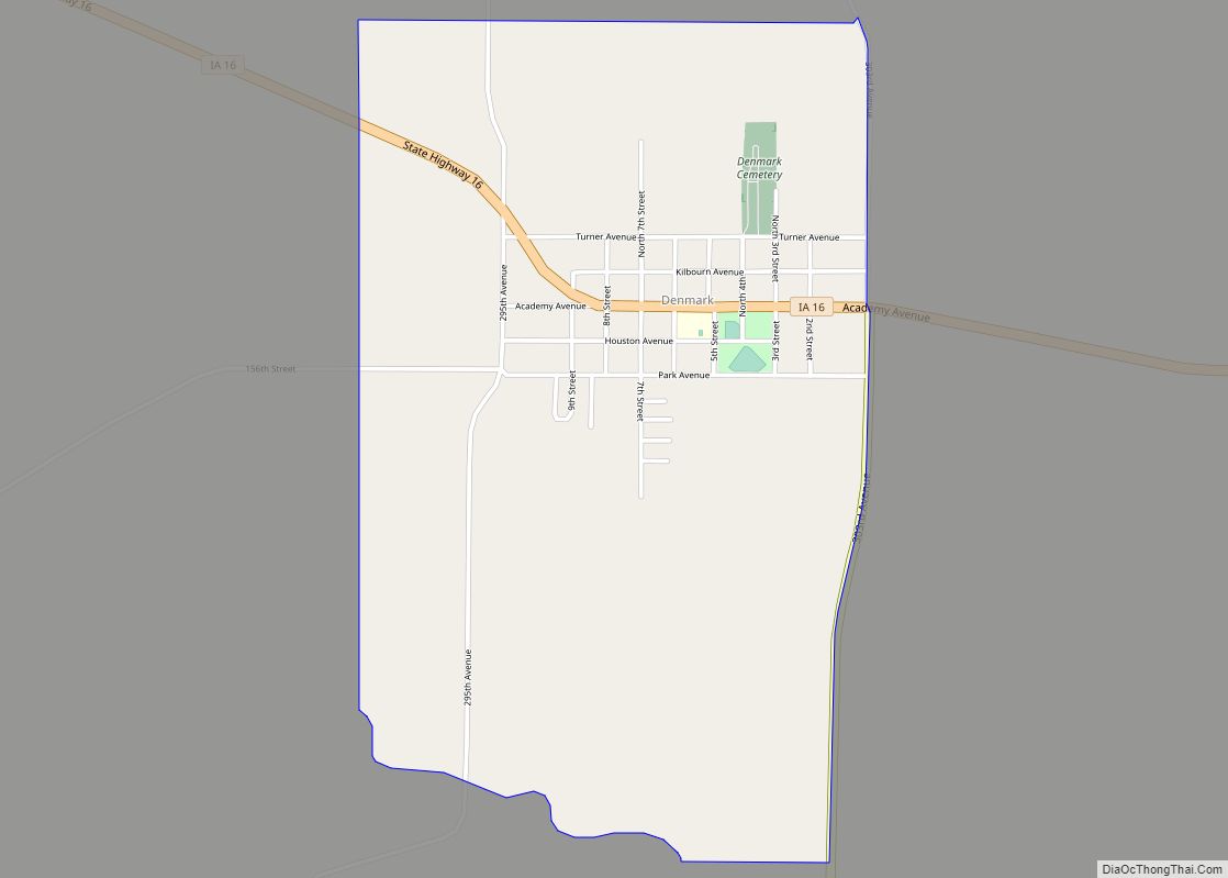 Map of Denmark CDP, Iowa