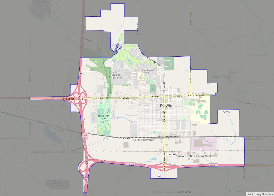 Map of DeWitt city, Iowa