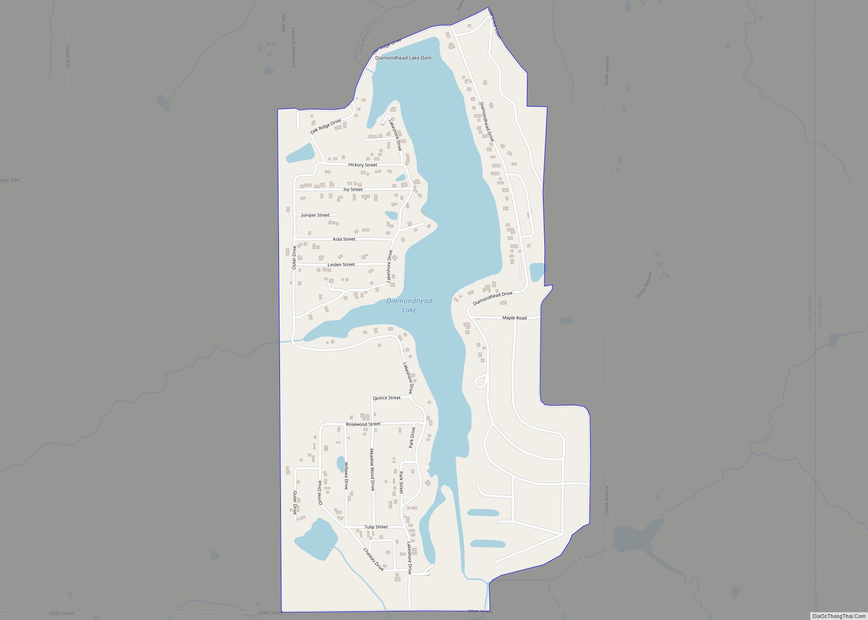 Map of Diamondhead Lake CDP