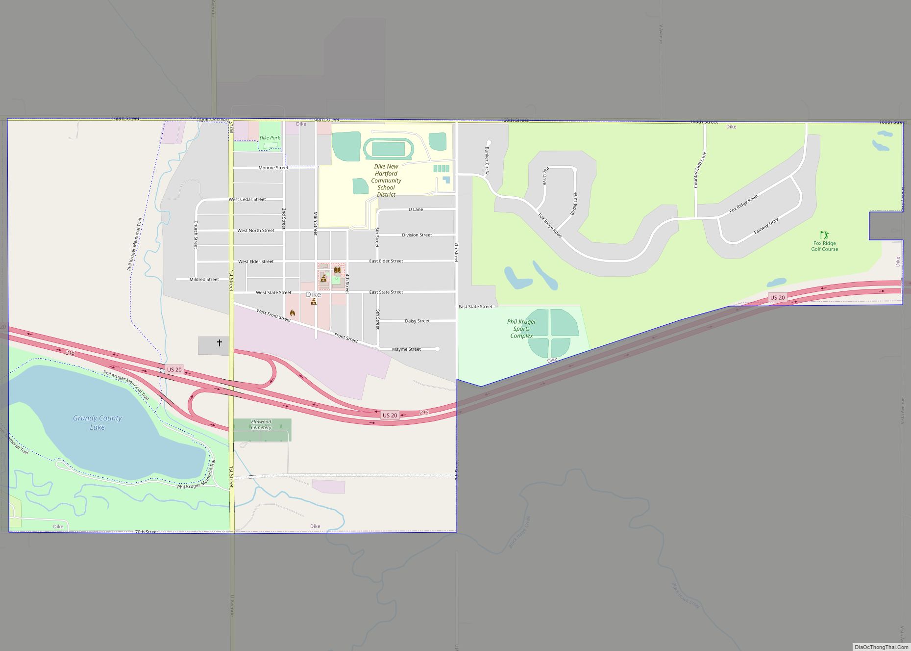 Map of Dike city