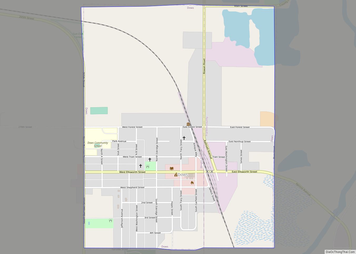 Map of Dows city